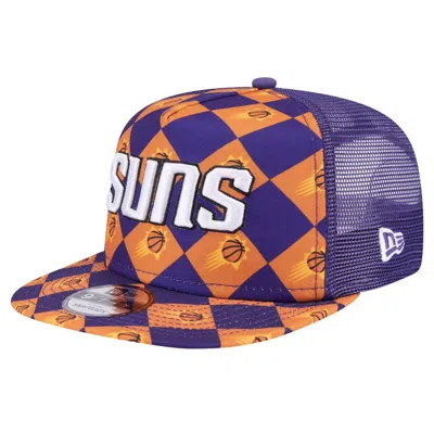New Era Purple Phoenix Suns Seeing Diamonds A-frame Trucker 9fifty Snapback Hat