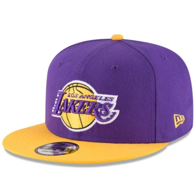 New Era Men's  Purple, Gold Los Angeles Lakers Two-tone 9fifty Adjustable Hat In Purple,gold