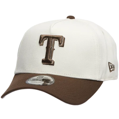 New Era Rangers 9forty A-frame Cap In White/walnut