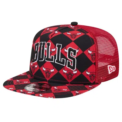 New Era Red Chicago Bulls Seeing Diamonds A-frame Trucker 9fifty Snapback Hat