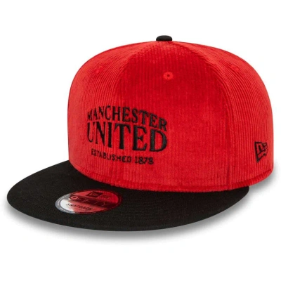 New Era Men's  Red Manchester United Corduroy 9fifty Snapback Hat