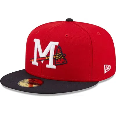 New Era Red Mississippi Braves Authentic Collection 59fifty Fitted Hat