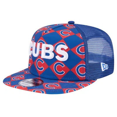 New Era Royal Chicago Cubs Seeing Diamonds A-frame Trucker 9fifty Snapback Hat