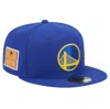 NEW ERA NEW ERA ROYAL GOLDEN STATE WARRIORS COURT SPORT LEATHER APPLIQUE 59FIFTY FITTED HAT