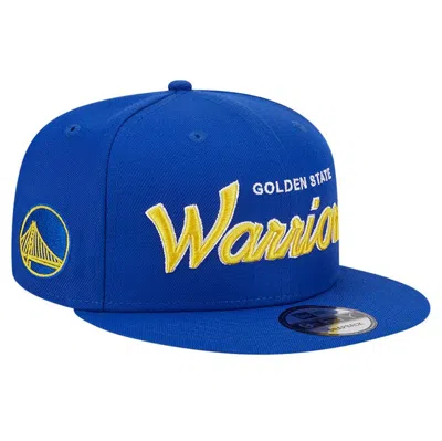 New Era Royal Golden State Warriors Evergreen Script Side Patch 9fifty Snapback Hat