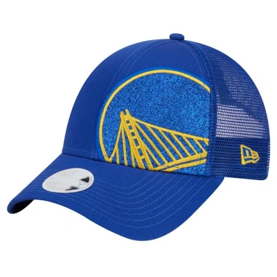 New Era Royal Golden State Warriors Game Day Sparkle Logo 9forty Adjustable Hat