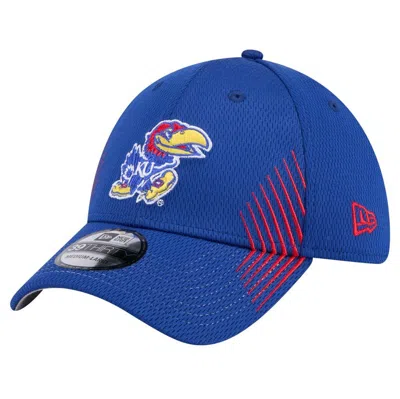 New Era Royal Kansas Jayhawks Active Slash Sides 39thirty Flex Hat