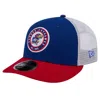 NEW ERA NEW ERA ROYAL KANSAS JAYHAWKS THROWBACK CIRCLE PATCH 9FIFTY TRUCKER SNAPBACK HAT