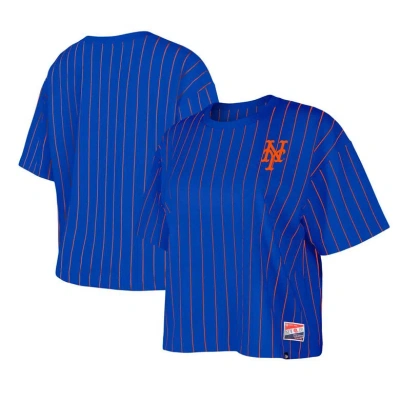 New Era Royal New York Mets Boxy Pinstripe T-shirt