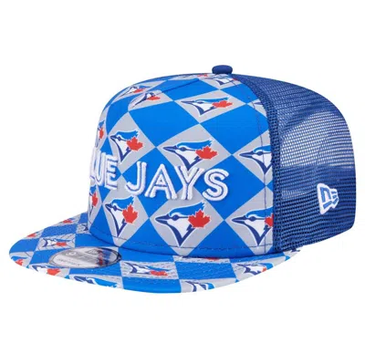 New Era Royal Toronto Blue Jays Seeing Diamonds A-frame Trucker 9fifty Snapback Hat