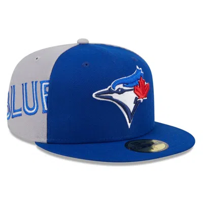 New Era Men's Royal/gray Toronto Blue Jays Gameday Sideswipe 59fifty Fitted Hat In Royal Grey