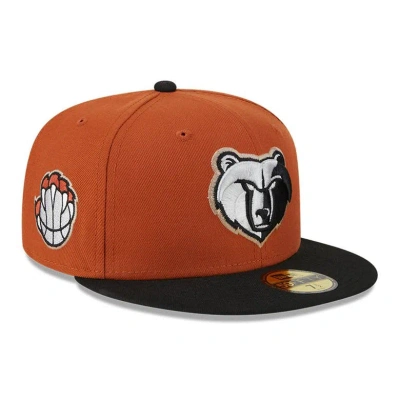 New Era Men's Rust/black Memphis Grizzlies Two-tone 59fifty Fitted Hat In Burnt Oran