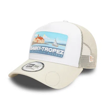 New Era Saint Tropez A-frame Trucker Cap In White