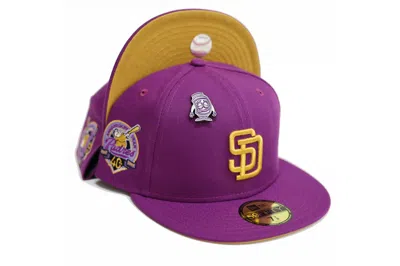 Pre-owned New Era San Diego Padres Capsule Pbj 2.0 Collection 40th Anniversary 59fifty Fitted Hat Purple/brown
