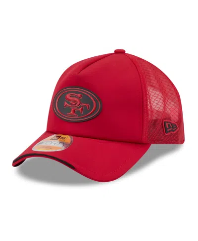 New Era Kids' San Francisco 49ers 9forty Apex Silicone Logo Mesh Baseball Cap In Black