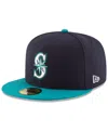 New Era Seattle Mariners  Mariners 59fifty Authentic Cap In Navy,teal