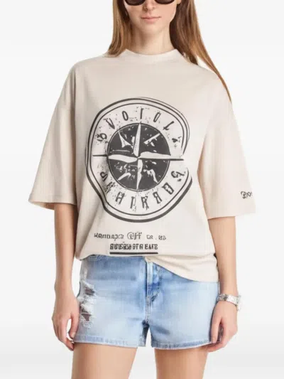 New Era Seattle Mariners Graphic-print T-shirt In Neutral