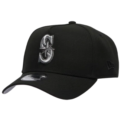 New Era Seattle Mariners  Mariners 9forty Metallic A-frame Cap In Black