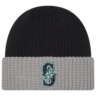New Era Seattle Mariners  Mariners Waffled Knit Hat In Navy/white