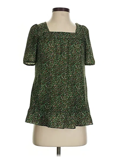 Pre-owned New Era Short Sleeve Blouse In Green