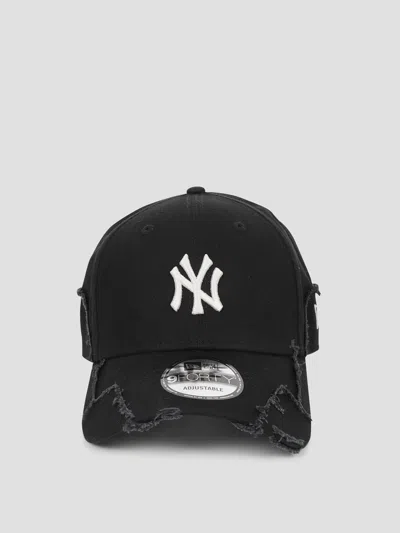 New Era Stitched 9forty Cap With Yankees Logo In Black