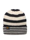 New Era Striped Knitted Beanie Hat In Black