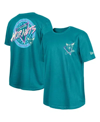 New Era Teal Charlotte Hornets Glow-in-the-dark T-shirt In Blue