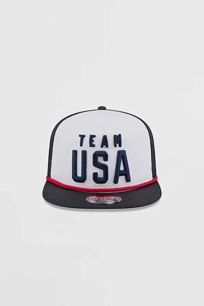 New Era Team Usa Golfer Hat In Navy, Men's At Urban Outfitters In White