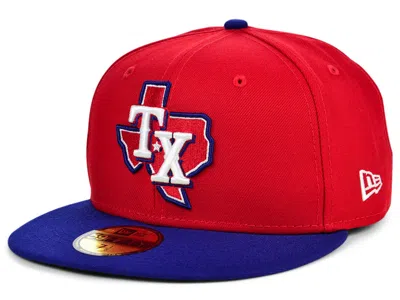 New Era Texas Rangers Authentic Collection 59fifty Cap In Red,lightnavy