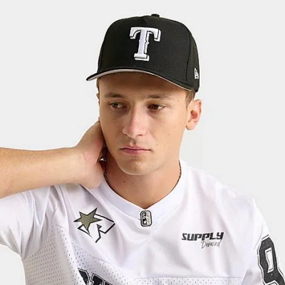 New Era Texas Rangers Mlb 9fifty A-frame Snapback Hat In Black