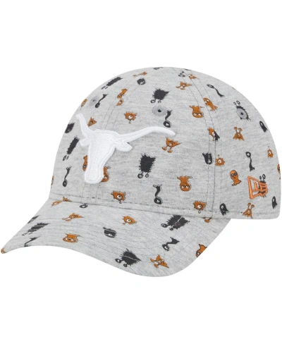 New Era Babies' Toddler Boys And Girls  Heather Gray Texas Longhorns Allover Print Critter 9forty Flex Hat