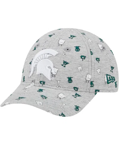 New Era Toddler Heather Gray Michigan State Spartans Allover Print Critter 9forty Flex Hat