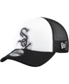 New Era Toddler White/black Chicago White Sox Painted A-frame 9forty Trucker Adjustable Hat In Multi