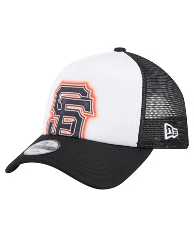 New Era Kids' Toddler White/black San Francisco Giants Painted A-frame 9forty Trucker Adjustable Hat