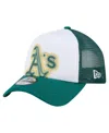 New Era Toddler White/green Athletics Painted A-frame 9forty Trucker Adjustable Hat In Green