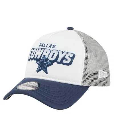 New Era Babies' Toddler White/navy Dallas Cowboys Streak A-frame 9forty Adjustable Hat In Gray