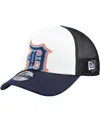 New Era Toddler White/navy Detroit Tigers Painted A-frame 9forty Trucker Adjustable Hat In Black