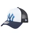 New Era Toddler White/navy New York Yankees Painted A-frame 9forty Trucker Adjustable Hat