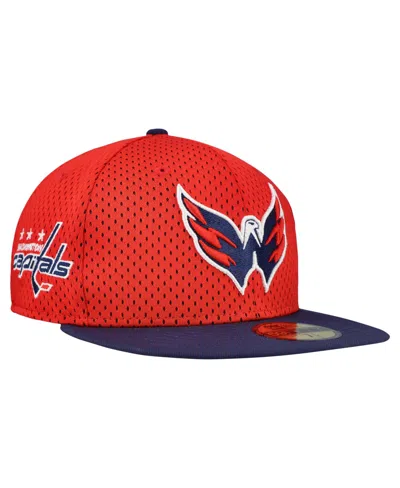 New Era Washington Capitals Two-tone Mesh Crown 59fifty Fitted Cap In Red