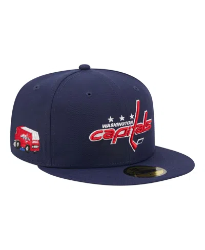 New Era Washington Capitals Zamboni 59fifty Fitted Flat Bill Baseball Cap In Blue