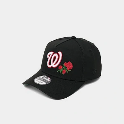 New Era Washington Nationals Mlb Rose 9forty A-frame Snapback Hat In Black