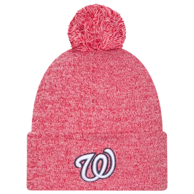 New Era Washington Nationals  Nationals Marl Pom Knit In Pink
