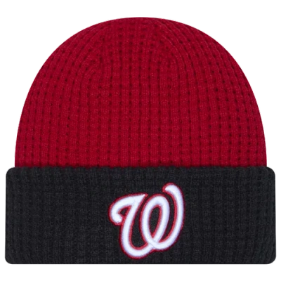 New Era Washington Nationals  Nationals Waffled Knit Hat In Red/white