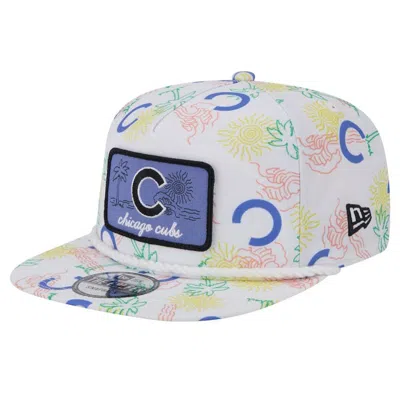 New Era White Chicago Cubs Islander Golfer Snapback Hat In Multi