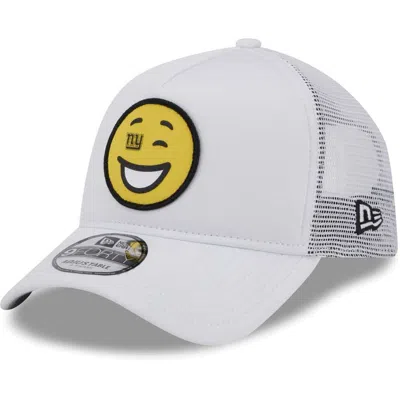 New Era White New York Giants Happy A-frame Trucker 9forty Snapback Hat