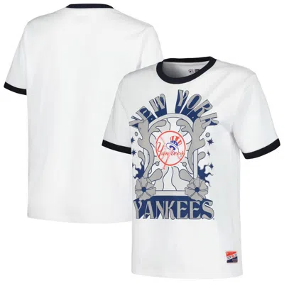 New Era White New York Yankees Oversized Ringer T-shirt