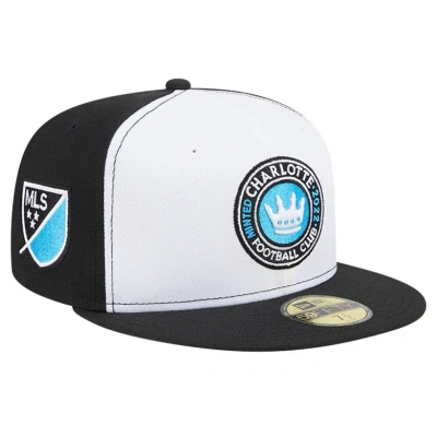 New Era Men's  White, Black Charlotte Fc 2024 Kick Off Collection 59fifty Fitted Hat In White,black