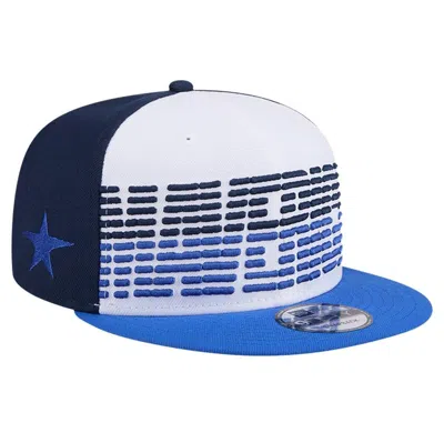 New Era White/blue Dallas Mavericks Throwback Gradient Tech Font 9fifty Snapback Hat