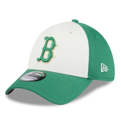 New Era Men's  White, Green Boston Red Sox 2024 St. Patrick's Day 39thirty Flex Fit Hat In White,green