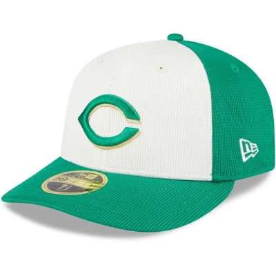 New Era Men's  White, Green Cincinnati Reds 2024 St. Patrick's Day Low Profile 59fifty Fitted Hat In White,green